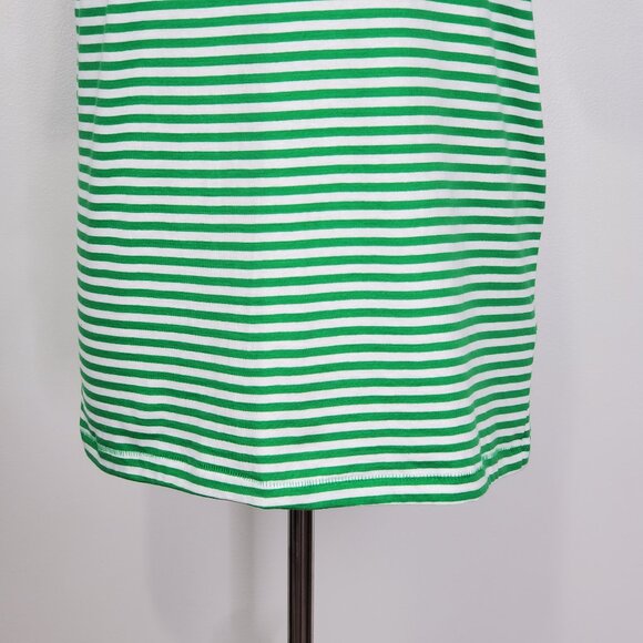 Denim & Flower Cotton Green White Striped "Lucky" St. Patrick's Day Top Size M - Picture 4 of 16